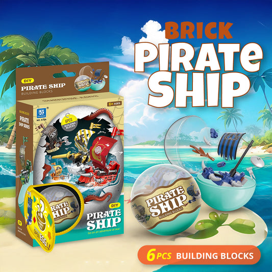 Brick Pirate Ship 6pc capsule box(65mm)