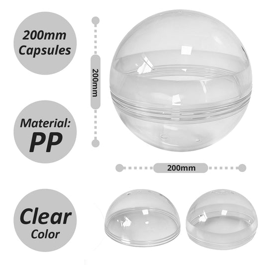 200mm Empty clear capsule Jumbo - 45pcs/bag