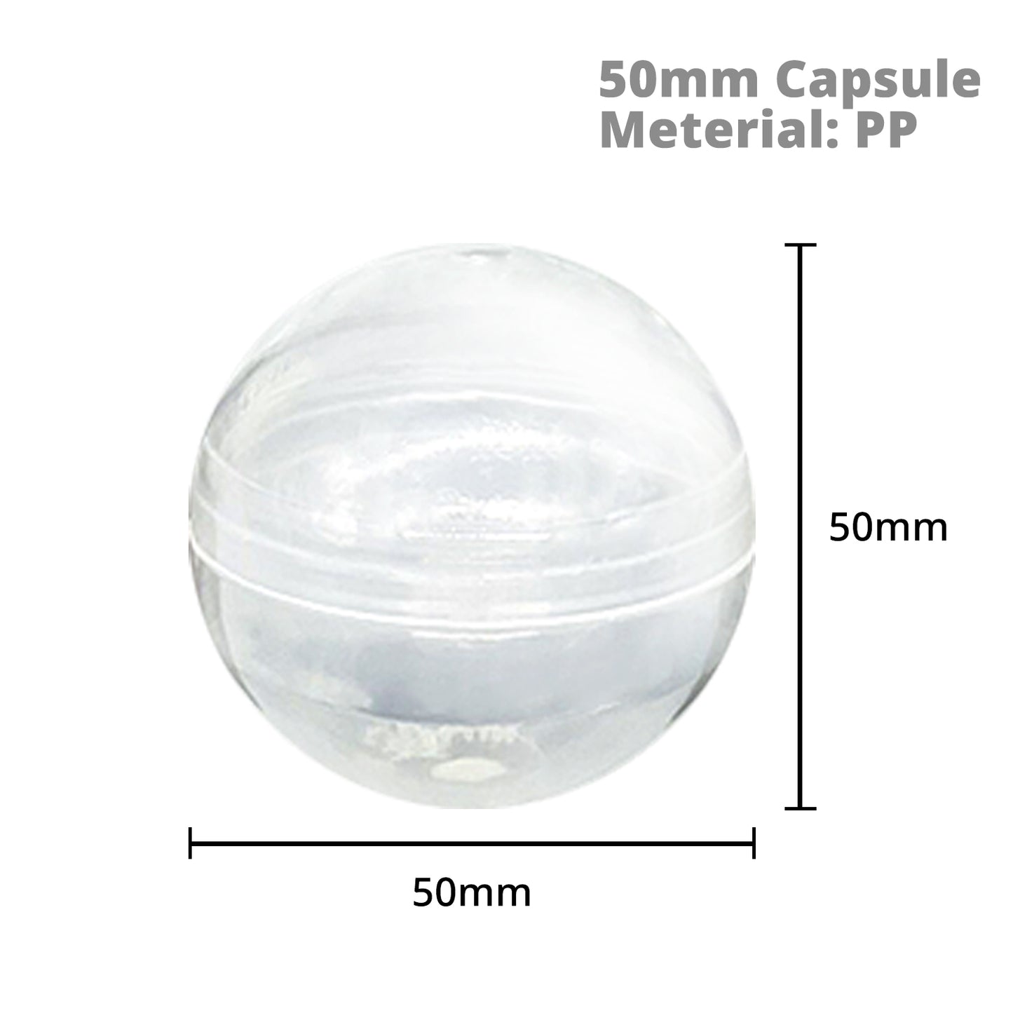 50mm Empty Capsule clear color (100pcs/bag)