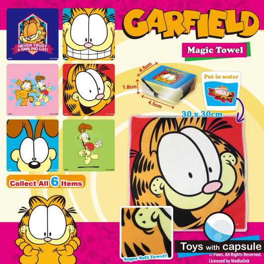 Garfield Magic Towel in 65mm capsule