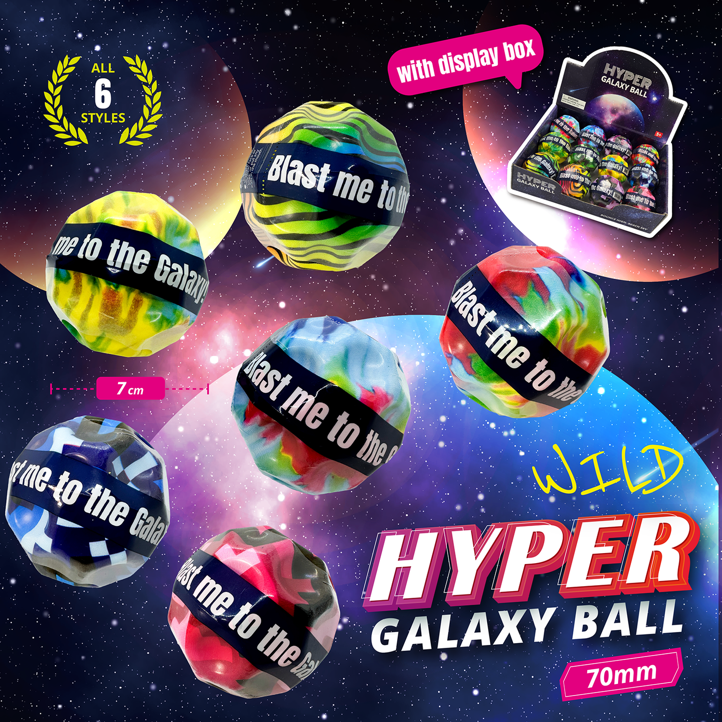 Hyper Galaxy Ball-Wild 7cm Display (12pcs per box)