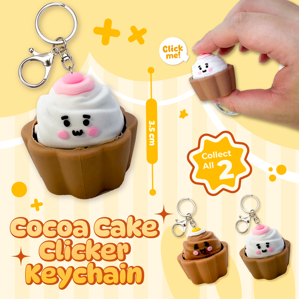[Pre-order Oct.2026 arrival] Cocoa Cake Clicker Keychain (2 styles)