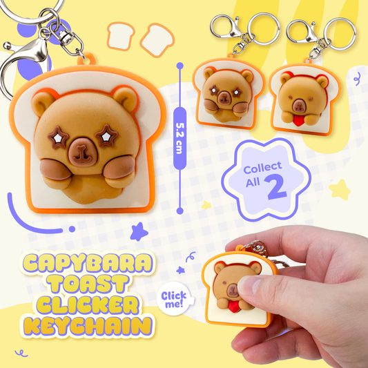 [Pre-order Oct.2026 arrival] Capybara Toast Clicker Keychain (2 styles)