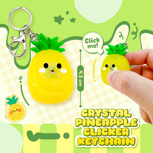 [Pre-order Oct.2026 arrival] Crystal Pineapple Clicker Keychain