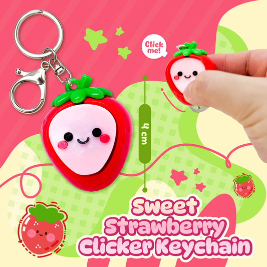 [Pre-order Oct.2026 arrival] Sweet Strawberry Clicker Keychain