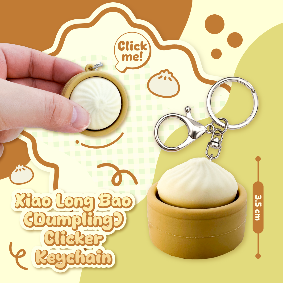 [Pre-order Oct.2026 arrival] Xiao Long Bao (Dumpling) Clicker Keychain