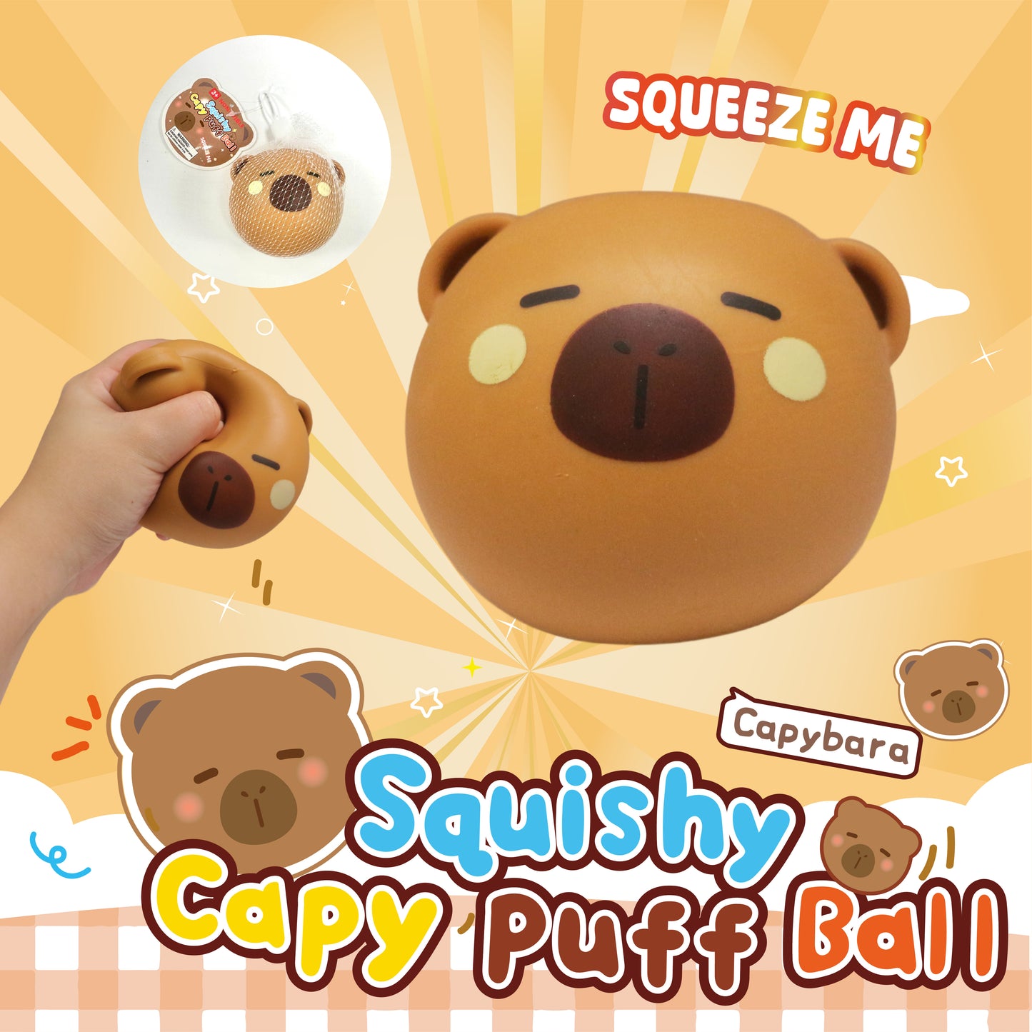 Squishy Capy Puff Ball w/display