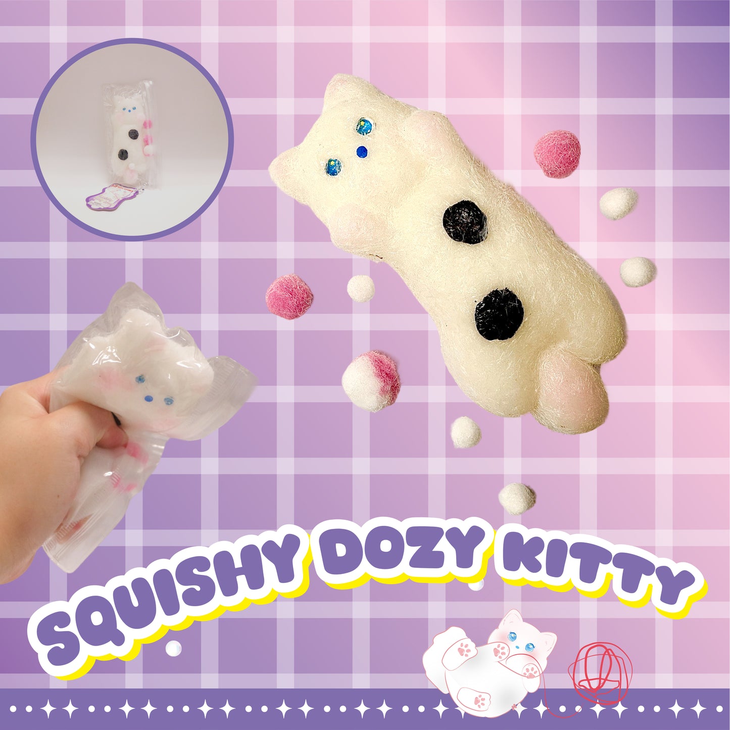 Squishy Dozy Kitty w/display