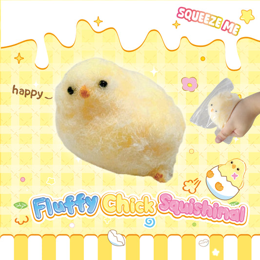 Fluffy Chick Squishimal w/display
