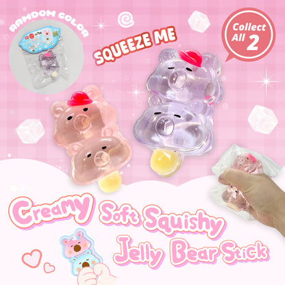 Creamy Soft Squishy Jelly Bear Stick w/display