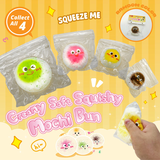 Creamy Soft Squishy Mochi Bun w/display