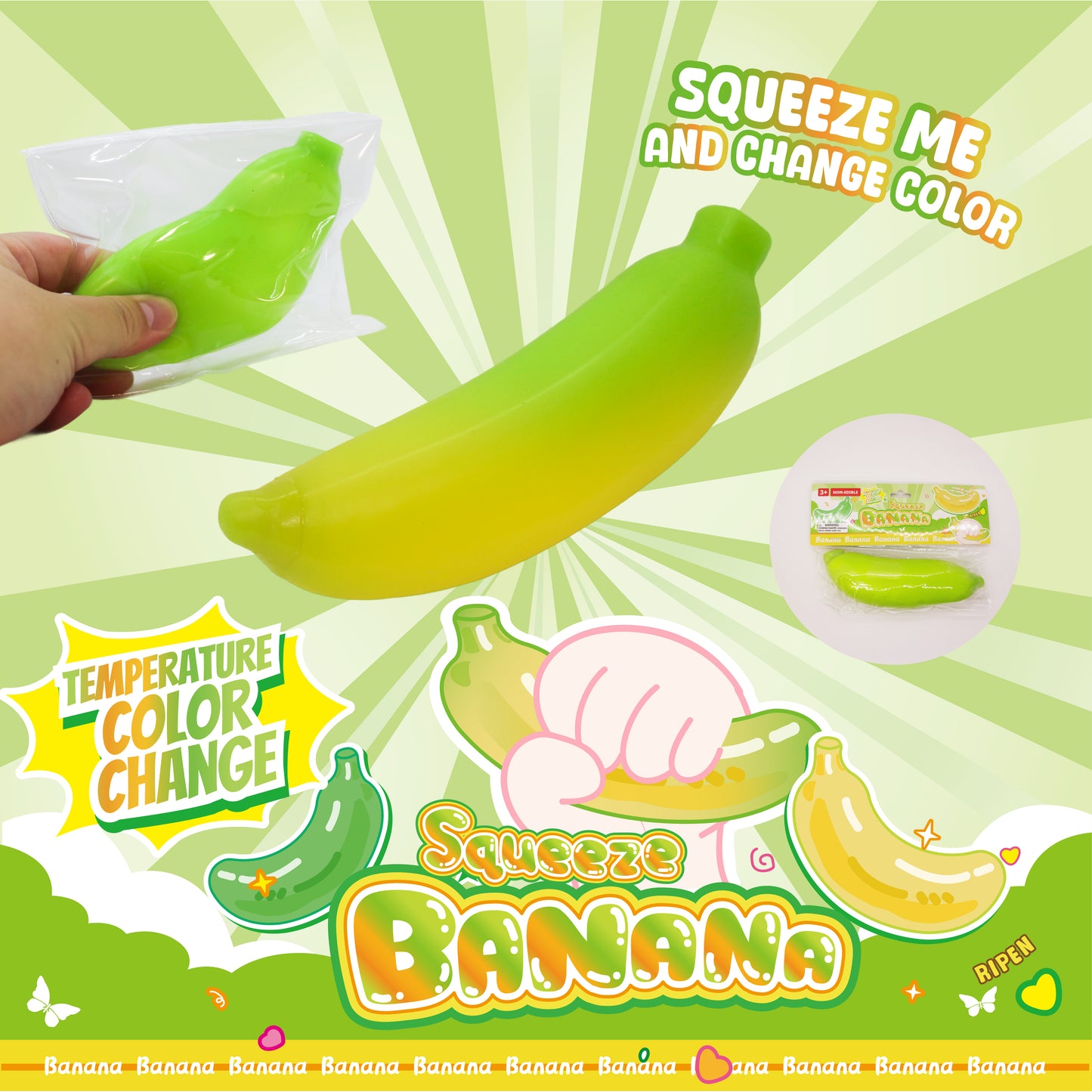 Squeeze Banana with Temperature Color Change w/display