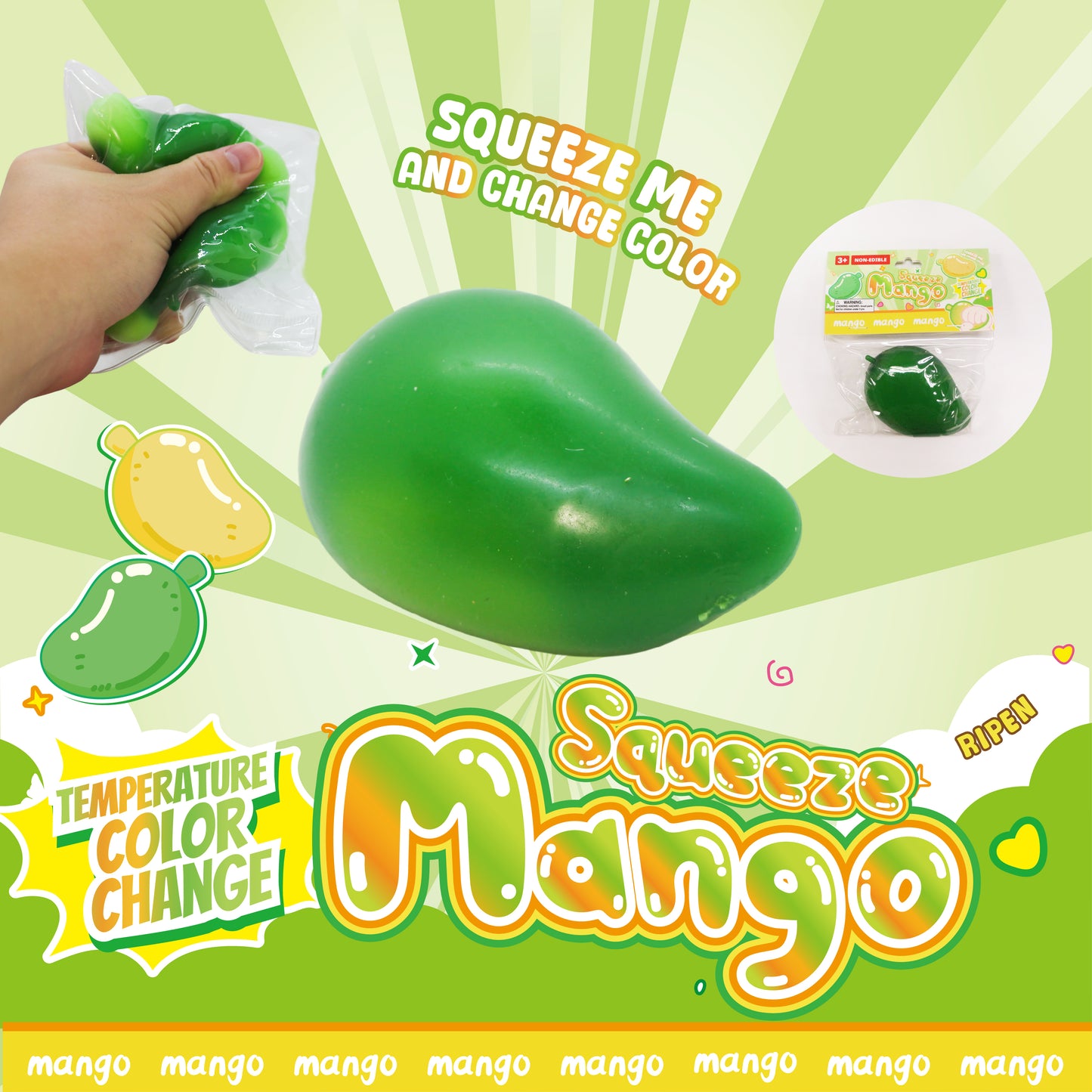 Squeeze Mango with Temperature Color Change w/display