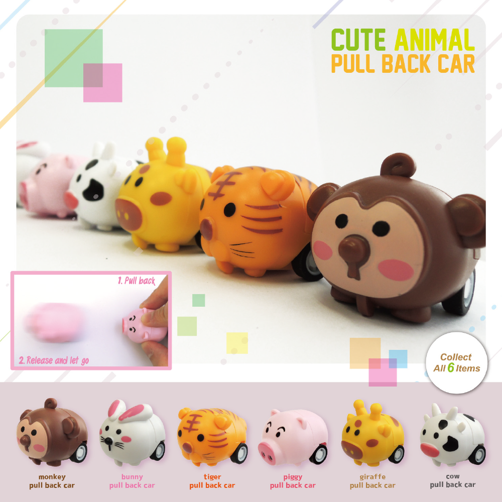 Cute Animal Pull Back Car Bulk