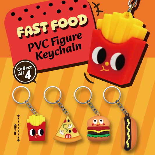 Fast Food PVC Figure Keychain in 65mm capsule