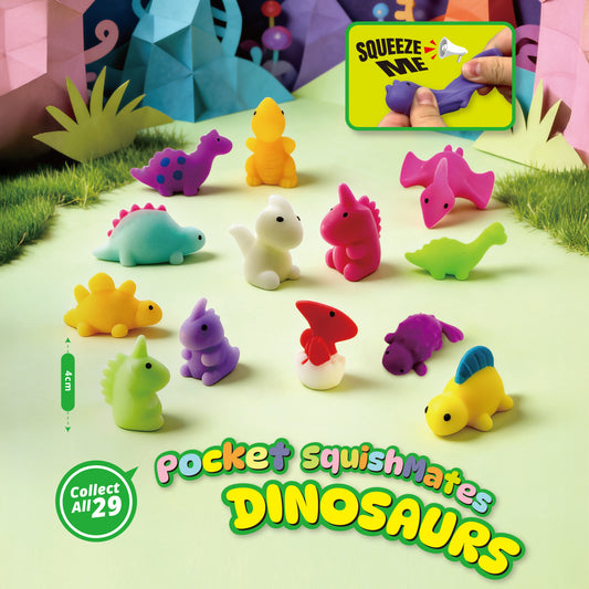 Pocket SquishMates - Dinosaurs in 50mm capsule