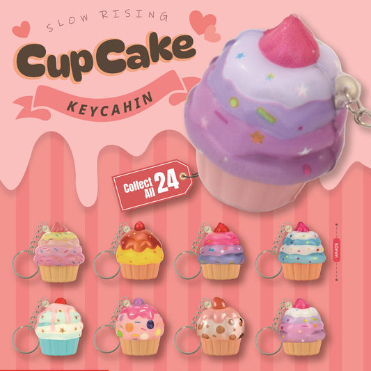 Squishy slow rising Cup Cake Keychain in 65mm cap