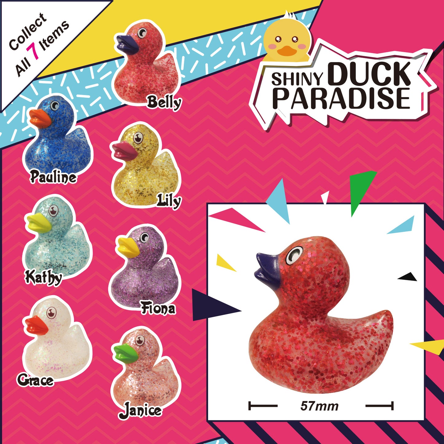 5.7cm Glitter Duck in 65mm capsule