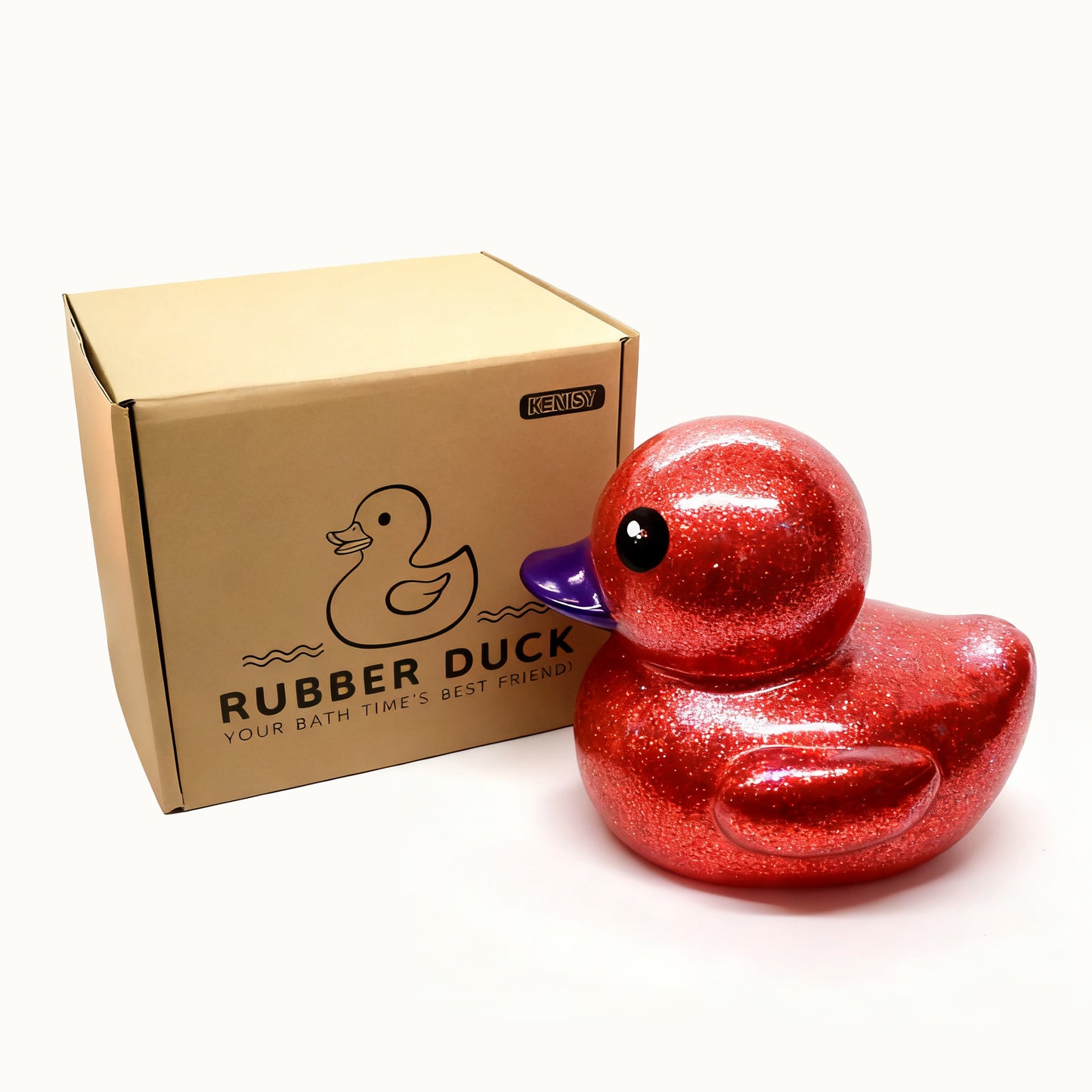 17cm Glitter Duck (Random Color) with Cardboard Box