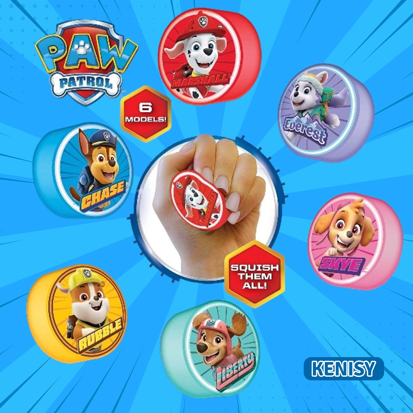 Paw Patrol Squishem in 50mm capsule