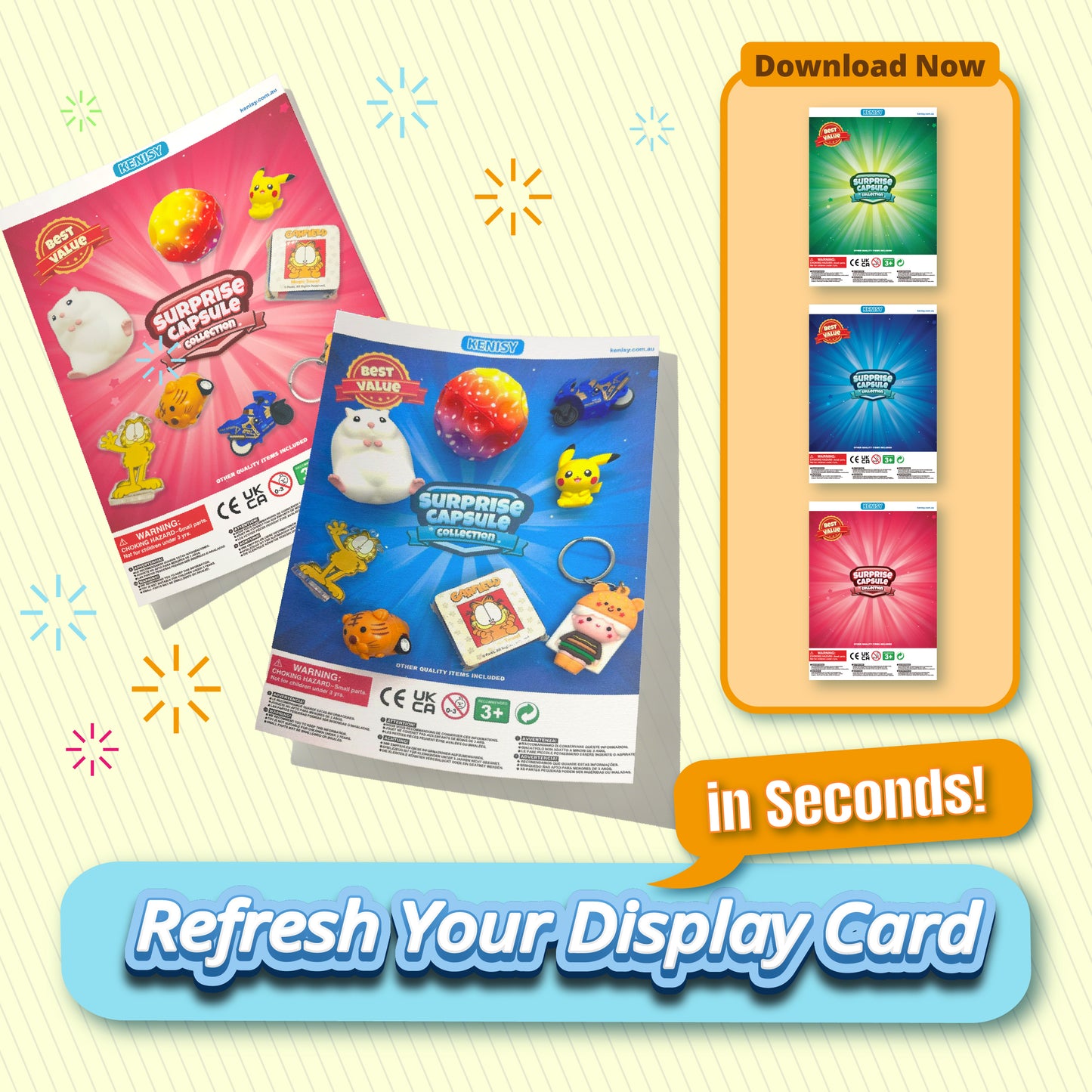 Surprise Capsule Collection (Mixing Capsule) Display Card Templates