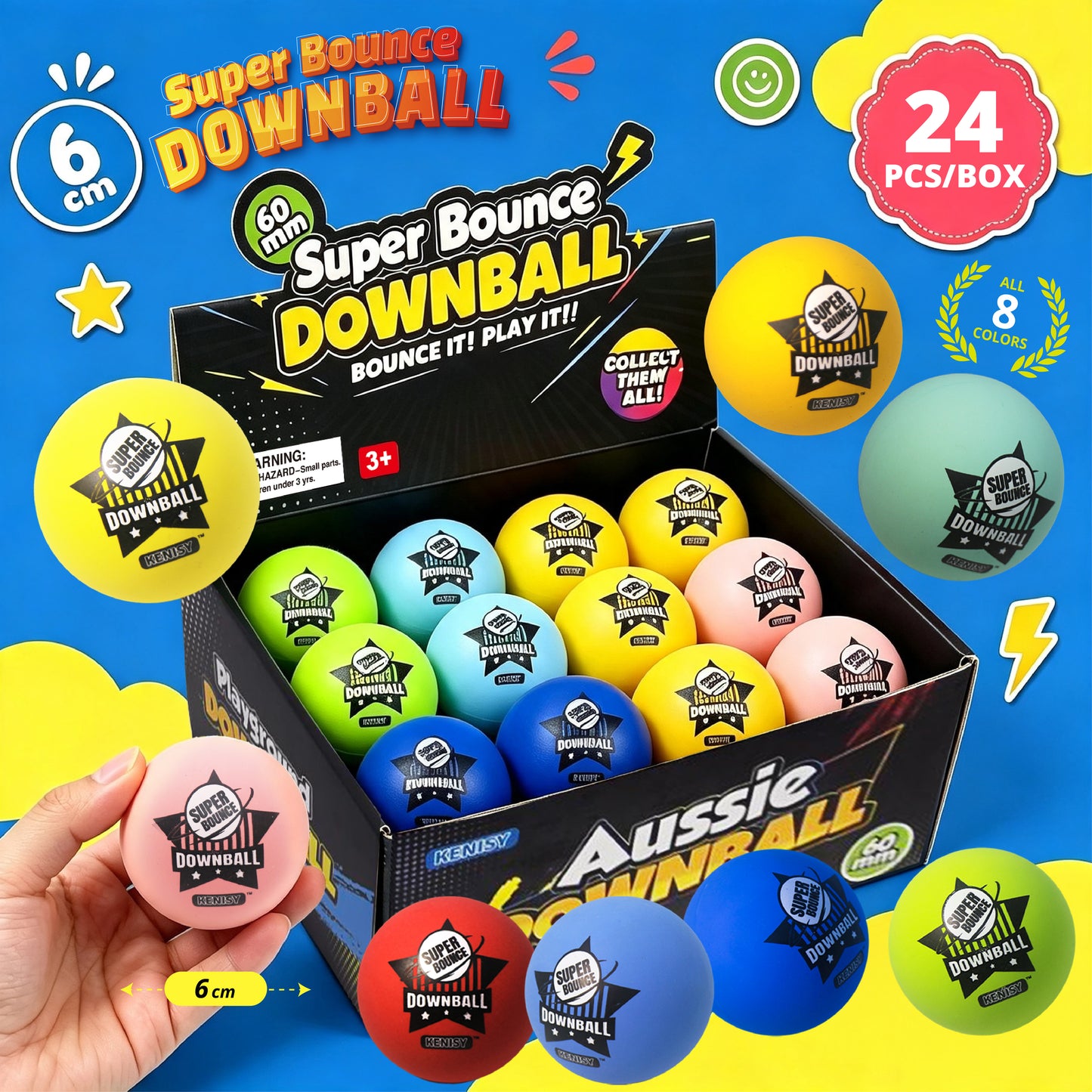 6cm Downball with Kenisy printing w/display [Coming soon]
